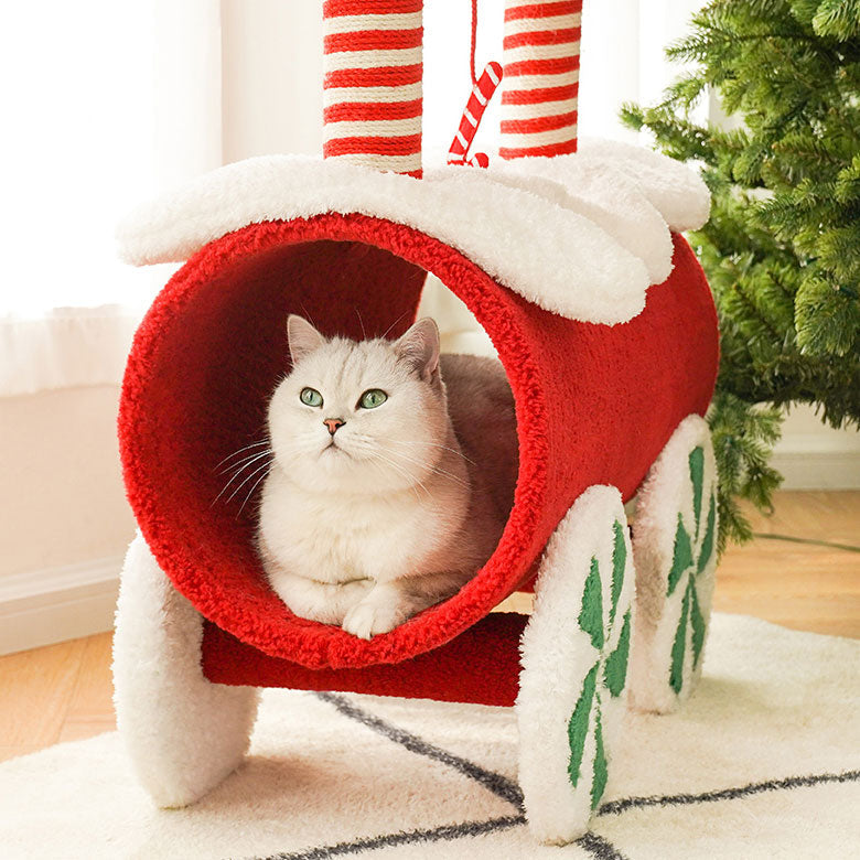 Christmas Train Cat Condo