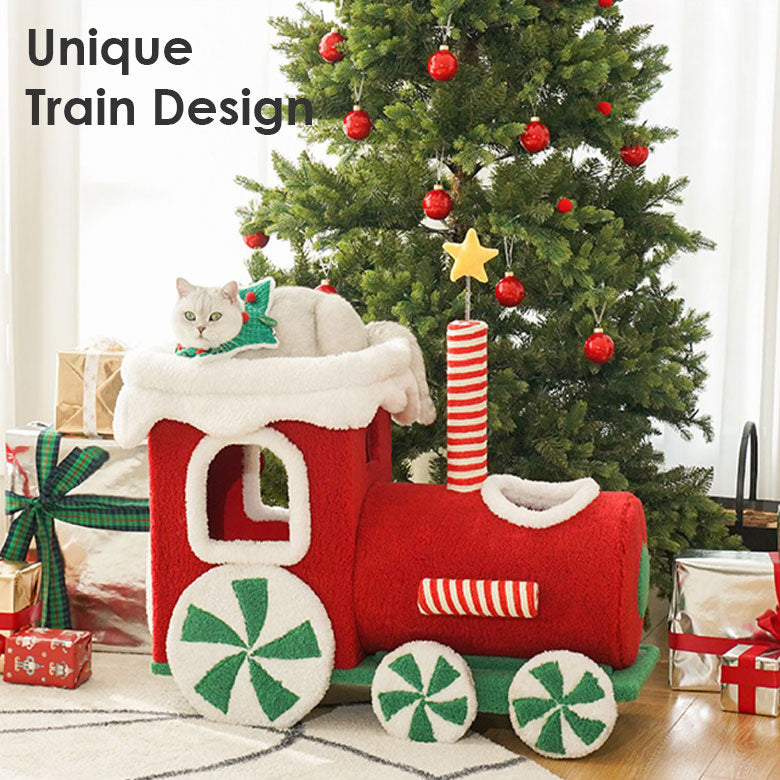 Christmas Train Cat Condo