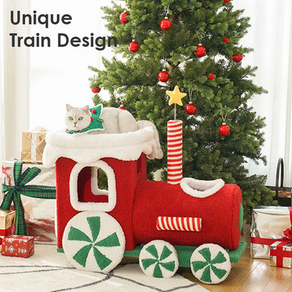 Christmas Train Cat Condo