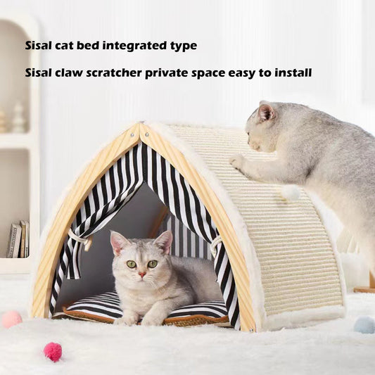 Cat House Tent Shape with Sisal Scratcher