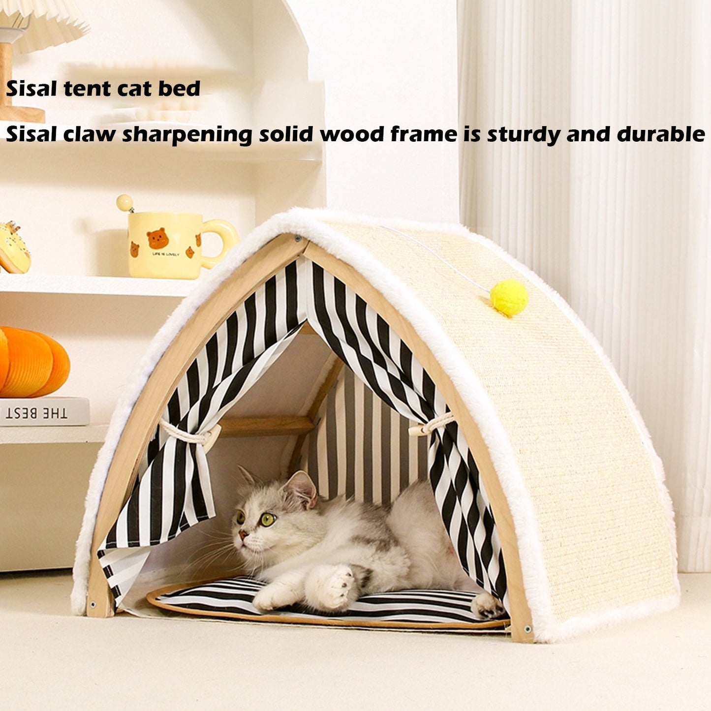 Cat House Tent Shape with Sisal Scratcher