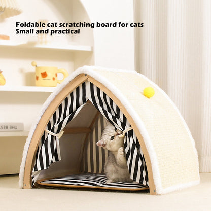 Cat House Tent Shape with Sisal Scratcher