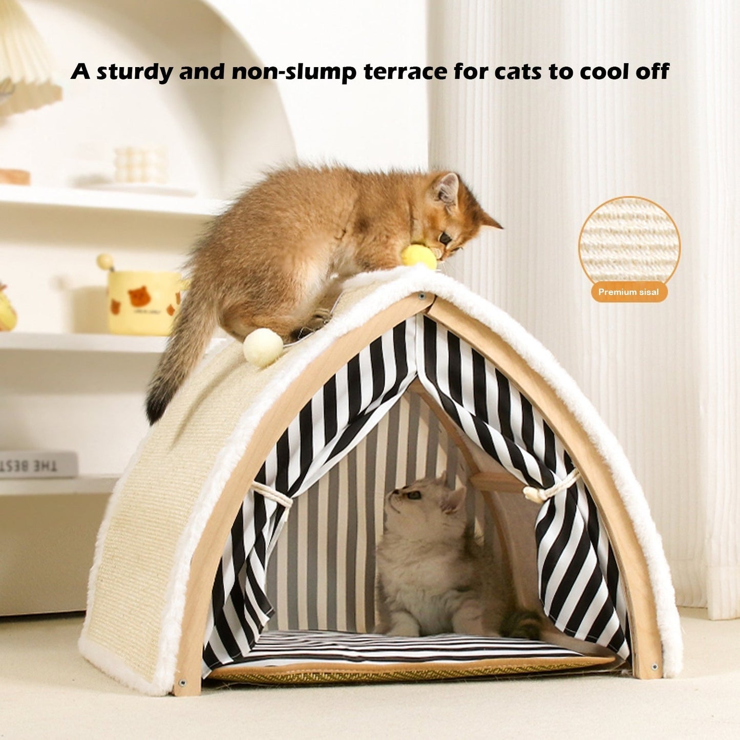 Cat House Tent Shape with Sisal Scratcher