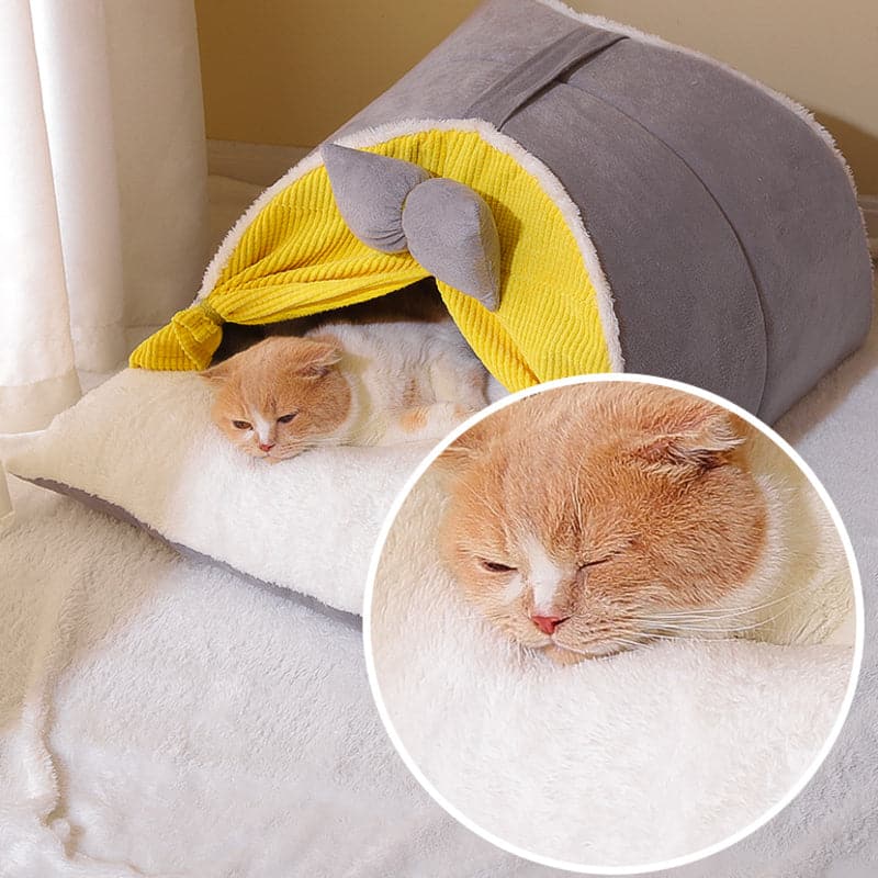 Covered Cat Beds Yellow / Brown