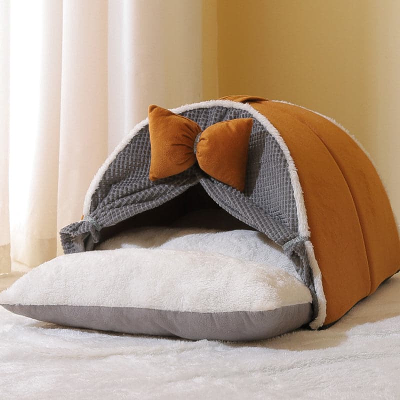 Covered Cat Beds Yellow / Brown