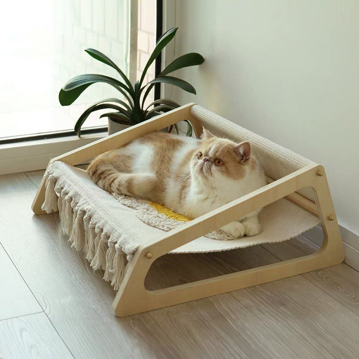 Flower Hand Woven wooden Cat Bed / Cat Perches