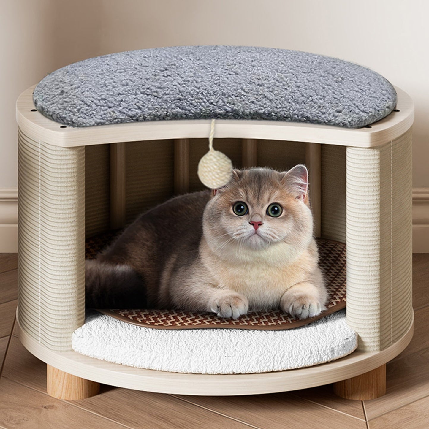 Four Seasons Universal Summer Cat Bed Solid Wood Stool