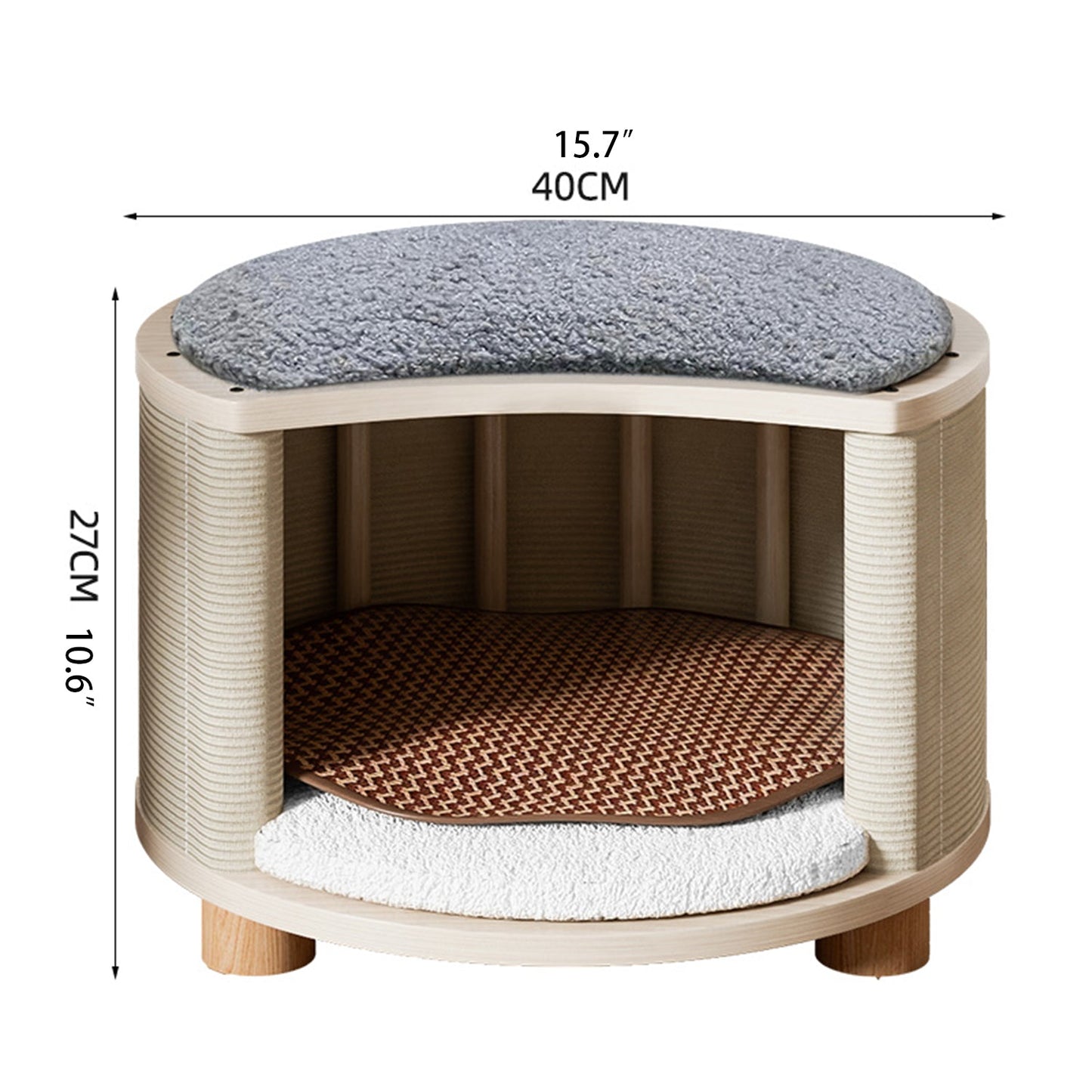 Four Seasons Universal Summer Cat Bed Solid Wood Stool