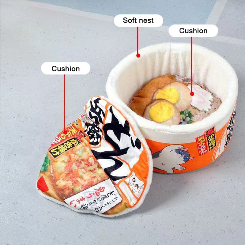 Instant Noodle Barrel Ramen Bowl Pet Litter Round Cat Nest