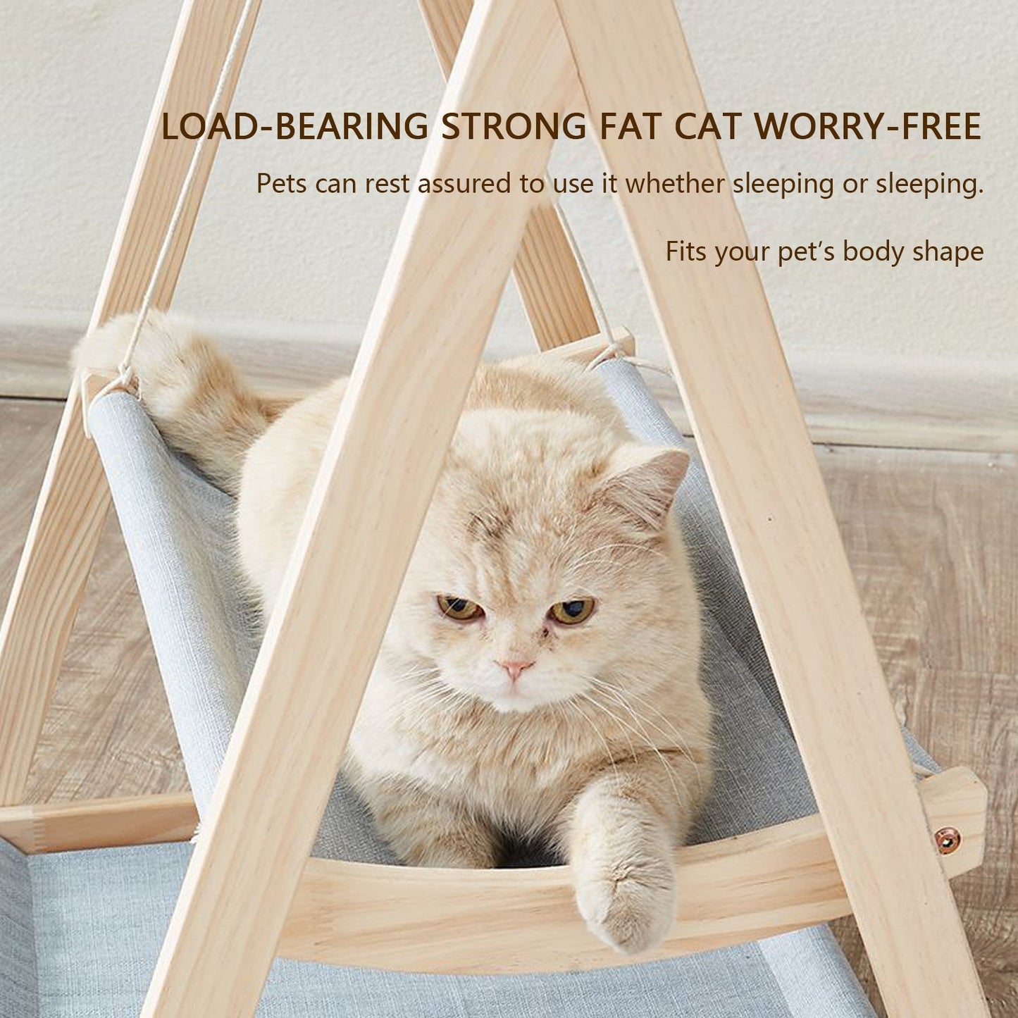 Solid Wood Cat Hammock Double Layer Shaker Cat Nest