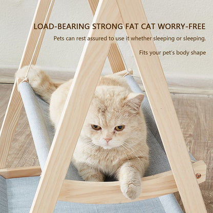 Solid Wood Cat Hammock Double Layer Shaker Cat Nest