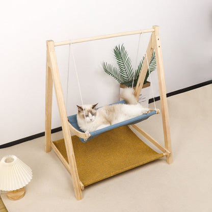 Solid Wood Cat Hammock Double Layer Shaker Cat Nest