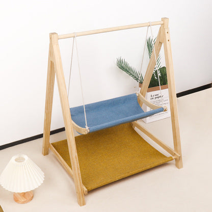 Solid Wood Cat Hammock Double Layer Shaker Cat Nest